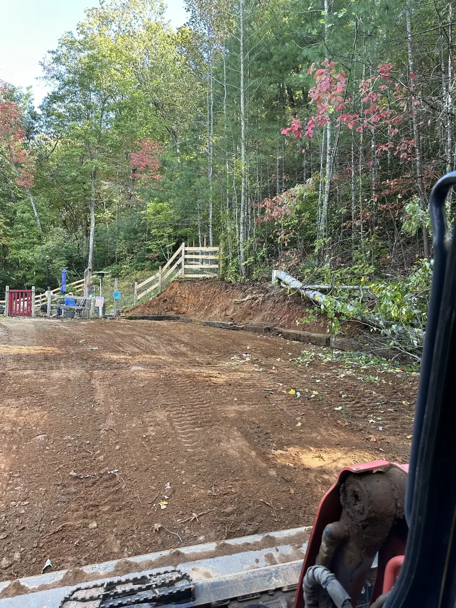 Mulching in progress