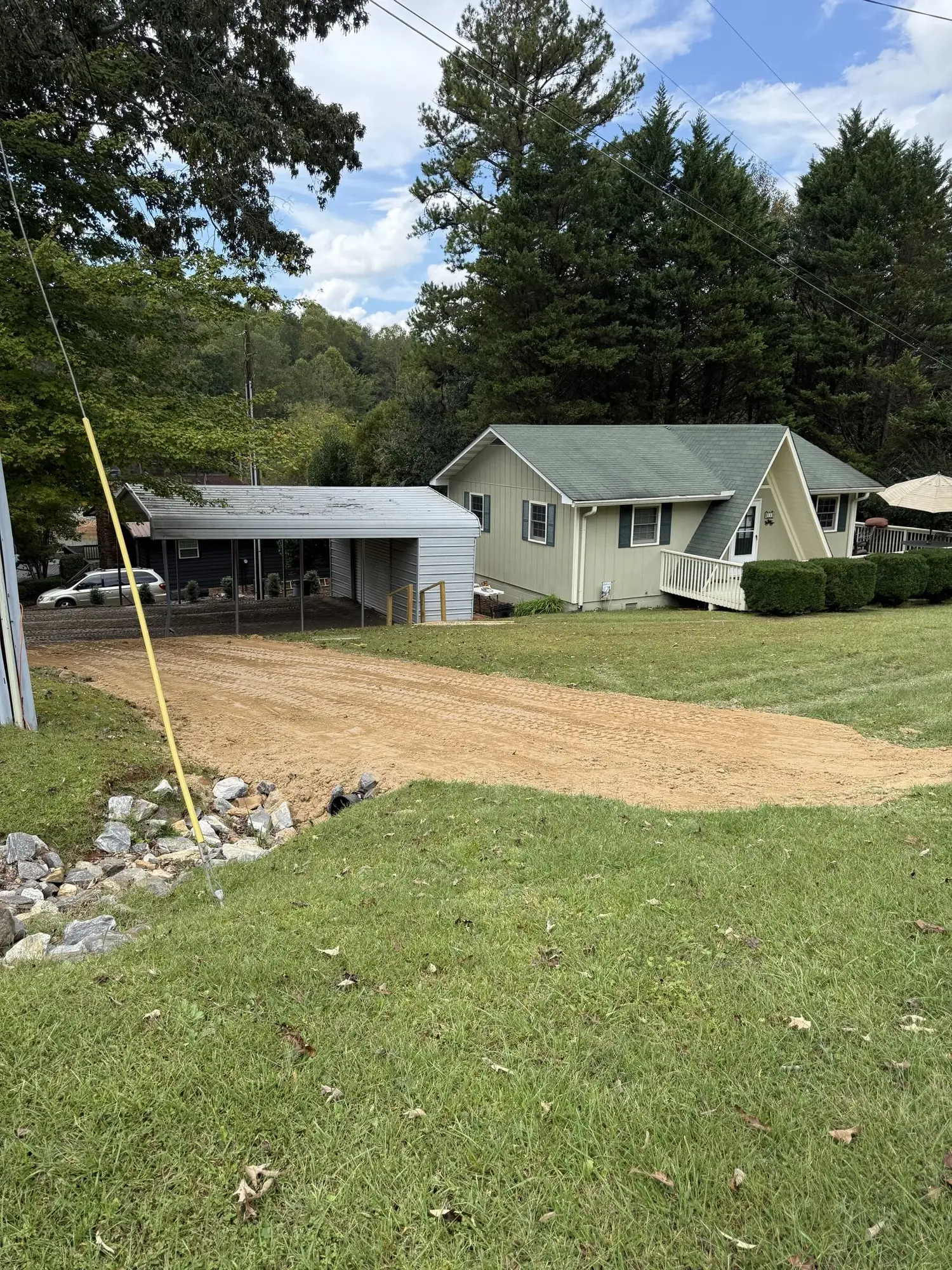 Final grade and drainage tie-in